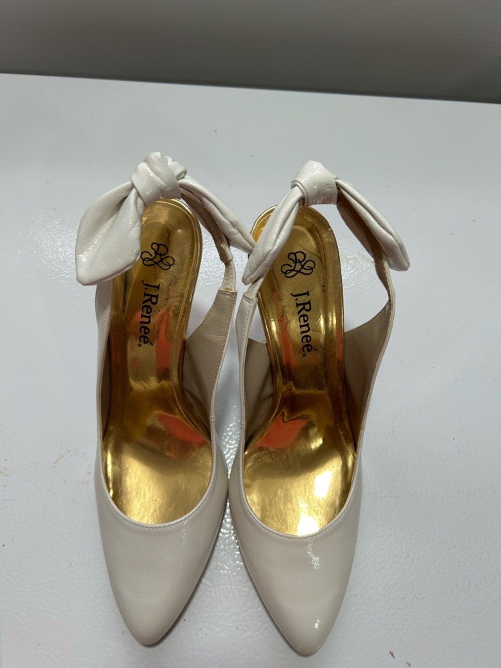 J.Renee Ivory Knot Slingback Heels